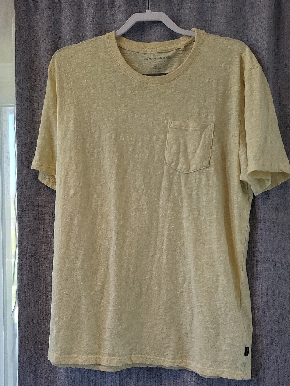 Lucky Brand Men's Short Sleeve Pocket Tee in Pale Yellow